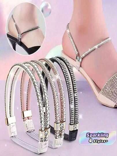 Cordones elásticos sin atar para zapatos de tacón alto de mujer, antideslizantes, multicolor