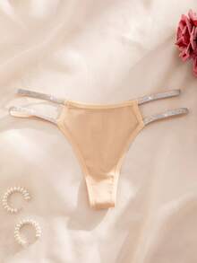 Set de 5 tangas de mujer de lujo con cinta plateada, cómodos y sexys, multicolor - Multicolor - Ver 6