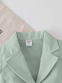 Elladie kids 两件套：米色吊带背心，正面饰有纽扣蝴蝶结，搭配阔腿裤，休闲套装，适合日常、活动、正式场合、返校季等场合。 - 綠色 - 查看 8