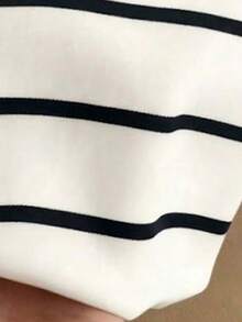Teen GirlAllover Print Polo Shirt, Contrast Striped Cherry Print Short Sleeve Casual Slim Fit Tops, Retro Classic Comfortable Versatile For Spring, Summer, Autumn, Winter - Multicolor - View 4