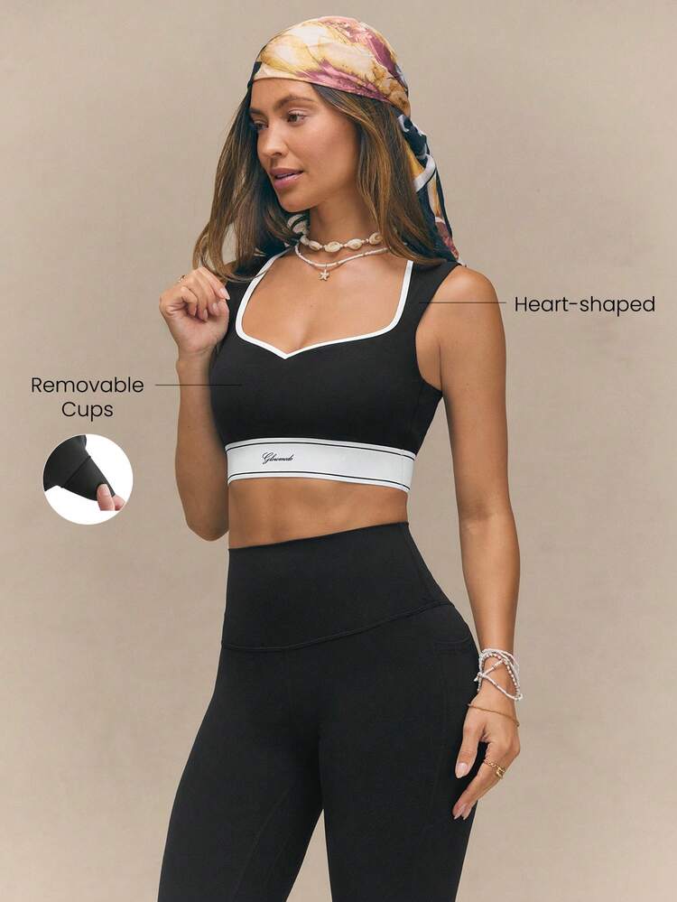 Áo ngực FeatherFit™ StudioMuse cổ chữ V, lưng hở, dáng crop top với mút ngực có thể tháo rời, thích hợp cho yoga, pilates, tập luyện nhẹ nhàng và mặc hàng ngày. - màu đen - Xem 2