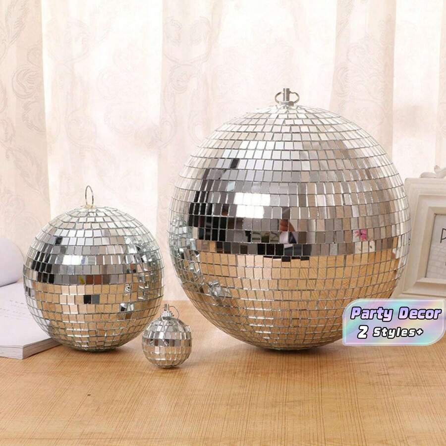 1 quả cầu disco treo trang trí bằng gương thủy tinh với nhiều mặt dây chuyền hình cầu gương kích thước khác nhau, lý tưởng cho trang trí tiệc tùng, buổi tối tiệc tùng, quả cầu đèn disco phù hợp cho DJ, câu lạc bộ, sân khấu, quán bar KTV, đám cưới, đạo cụ chụp ảnh, trang trí lễ hội, trang trí nhà cửa, trang trí phòng, quà tặng trang trí tường sinh nhật, tốt nghiệp. - Nhiều màu - Xem 1