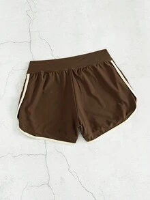 Swim Basics Quần short thể thao nữ Springbreak màu đen trắng phối viền tương phản, quần short đi biển. - Cà phê nâu - Xem 4