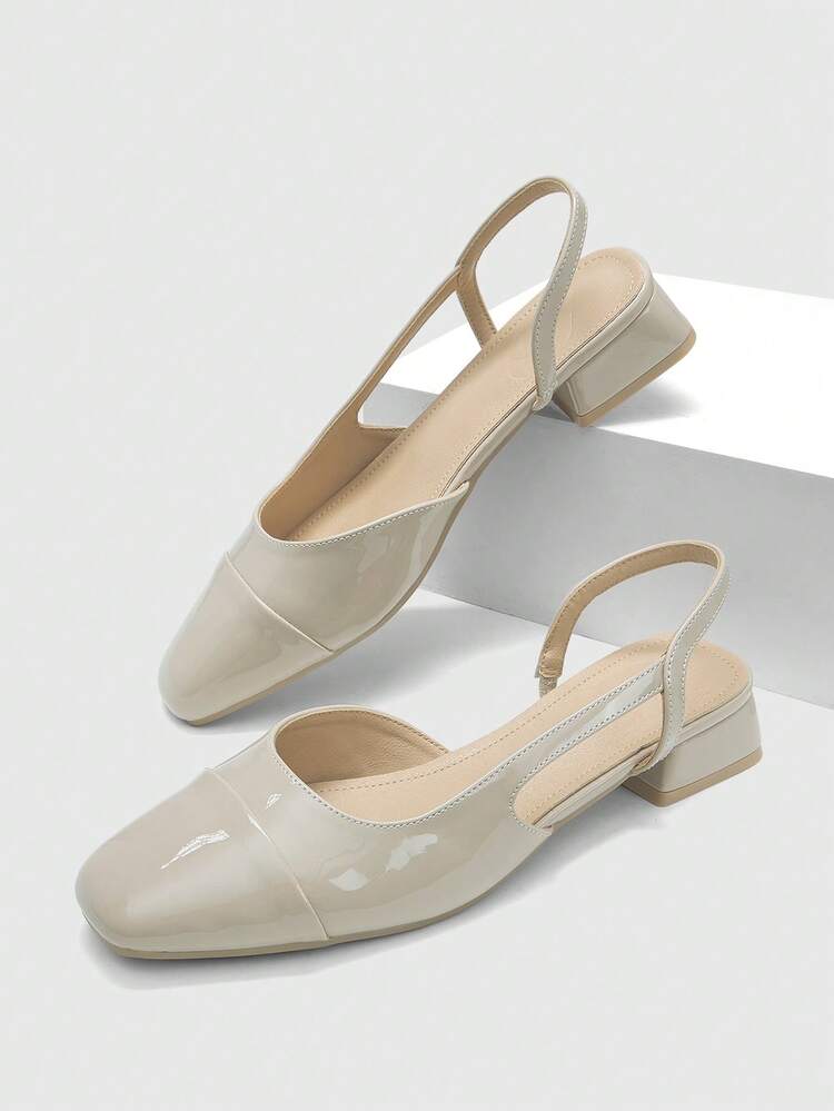 CUCCOO BIZCHIC Women's Pointed Toe Block Heel Colorblock Pumps, Spring/Summer