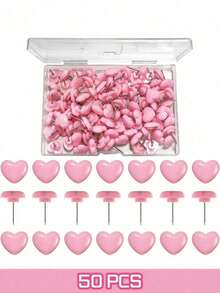 20/50pcs Multicolor Heart Shape Push Pins, Thumb Tacks,Suitable For Cork Board,Wall Hanging, Bulletin Board, Christmas Decoration, Holiday Gifts, Valentine's Day Gifts - Multicolor - View 21
