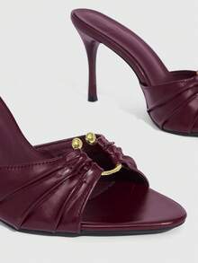 CUCCOO SZL Giày sandal cao gót dành cho nữ - Màu Đỏ Sâu - Xem 7