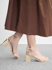 CUCCOO BIZCHIC Sandales à talons hauts mode femme - Doré - Voir 4