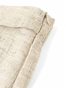 Gownix Pantalones de pierna ancha de tela texturizada elegante para mujer, pantalones largos para todo el año, versátiles para oficina, negocios, múltiples ocasiones, día de negocios, beige, otoño - Albaricoque - Ver 4