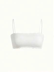 Bonmuse 1pc Women's Lace Wrapped Bra Set With Chest Pad, Underwear, Lingerie - White - View 1