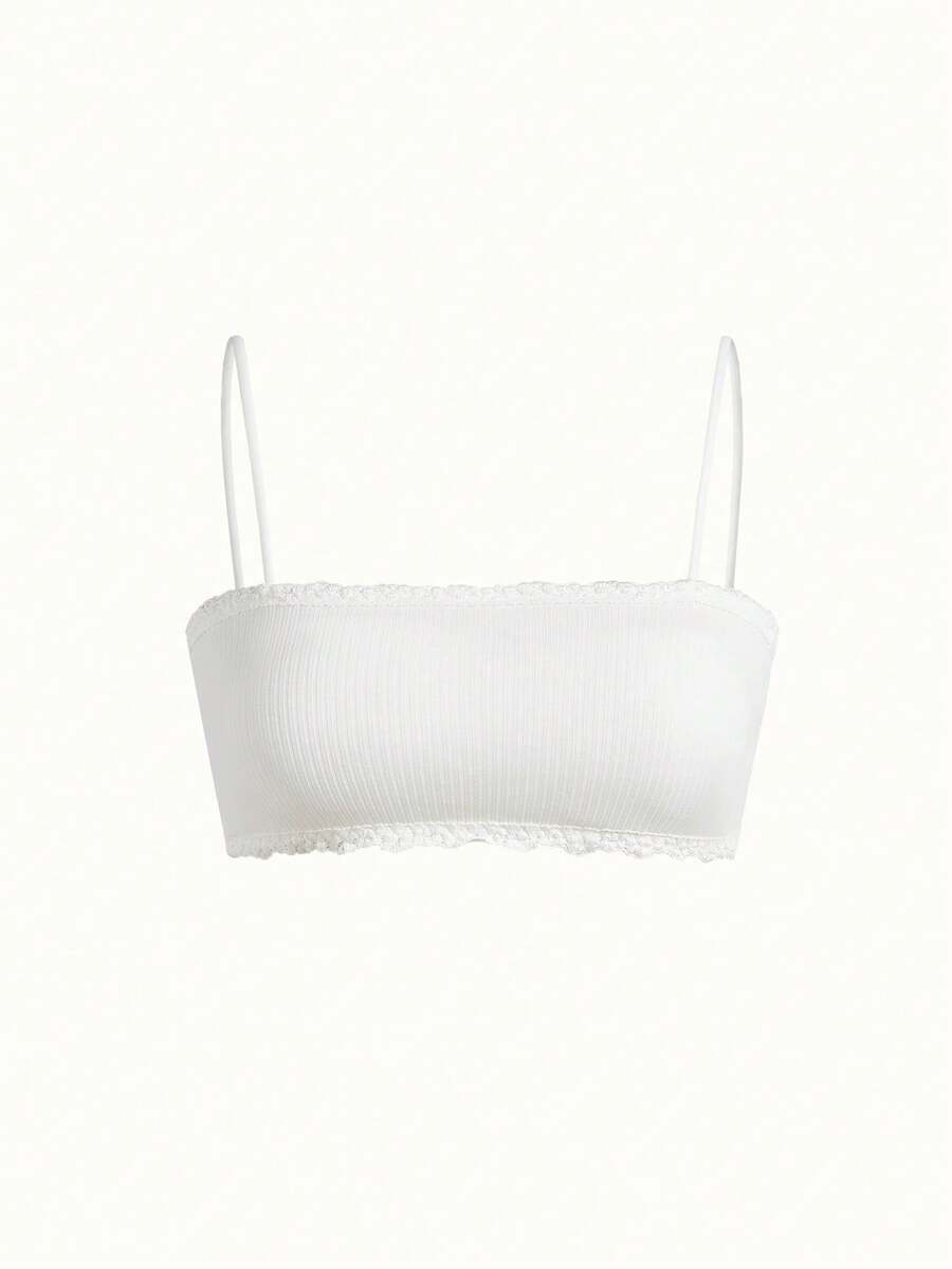 Bonmuse 1pc Women's Lace Wrapped Bra Set With Chest Pad, Underwear, Lingerie - White - View 1