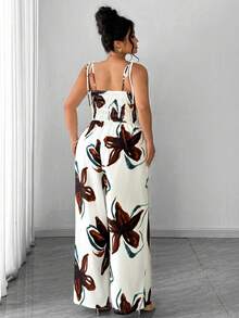 Elenzga Bộ jumpsuit hai dây dệt kim mùa hè mới dành cho nữ cỡ lớn, eo chun, xếp ly, kiểu dáng thời trang thường ngày, dáng rộng thoải mái. Thích hợp cho kỳ nghỉ biển, hẹn hò mùa hè, lễ hội âm nhạc, đi chơi thường ngày, du lịch ngắn ngày. - Nhiều màu - Xem 2