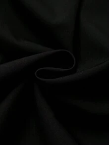 GlowEve CURVE 大码女式纯色立领荷叶袖连体裤 - 黑色 - 查看 3