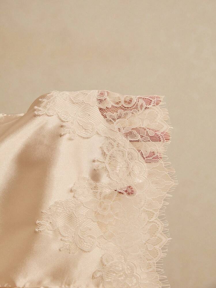 Poéselle Quần short nữ phối ren, kiểu dáng thường ngày, đa năng, thích hợp mặc hàng ngày. - Màu be - Xem 8