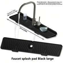 1PC Heavy Duty Anti-Slip Sink Mat With 5° Drainage Angle - Foldable Gray/Black Design, Easy To Clean Silicone Material, Suitable For Sink, Dishwasher And Washing Machine - Multicolor - View 9