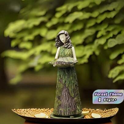 1PC Rustic Forest Goddess Resin Decorative Statue Ornament Home Garden Courtyard Craft Ornament For Garden Paths Patios Backyard Decoration