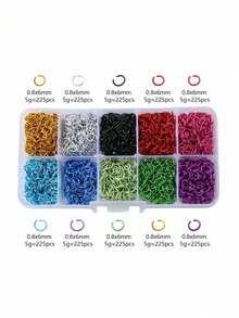 Colorful Aluminum Jump Rings 6mm Open Jump Rings Connectors DIY Jewelry Making Findings Craft Supplies Storage Box Kit - Multicolor - View 7
