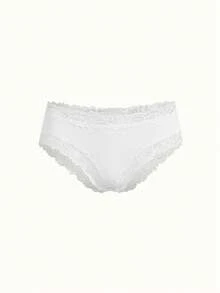 Bonmuse 5pcs Solid Color Lace Trim Striped Women's Triangle Briefs, Sexy & Breathable - Multicolor - View 3