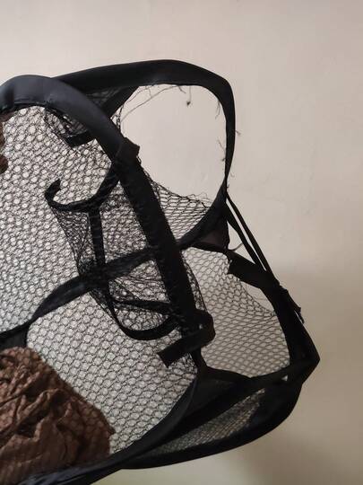 黑色可折叠多口袋洗衣篮 - 大容量网状布篮，带提手，可折叠收纳箱，适用于宿舍、公寓、卧室、浴室 | 节省空间的衣柜、衣橱、床单收纳篮，便携式衣物篮