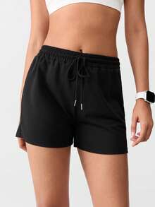 LOUNGEISTA 3 Packs Solid Elastic Waist Knotted Relaxed Athletic Shorts Sleep Shorts, Vacation, Breezy Comfort Fall Clothes, - Multicolor - View 7