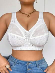 DesireSculpt Áo ngực không gọng cỡ lớn - trắng - Xem 5
