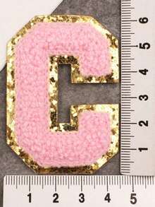 1pc, Pink A-Z 26 Patches With Letters, Ironing On Letters Patch, Clothing Jacket Bag Ornaments Accessories, Alphabet Badges Stickers - Pink - View 29