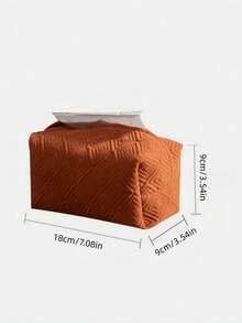 Orange Solid Color Tissue Box Cover, Portable Desktop Storage Box Suitable For Car, Home, Office, Made Of High-Quality Fabric, Modern Decor, Easy To Clean, Lightweight Design - Orange - View 8
