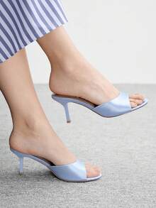 CUCCOO BIZCHIC 女士时尚百搭高跟凉鞋，适合婚礼、夏季、毕业典礼、舞会、度假等场合，优雅百搭，商务休闲、商务时尚，春季、春假、复活节、圣诞节等场合皆宜。 - 銀灰布 - 查看 5