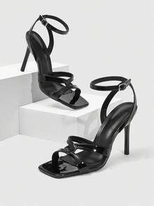 CUCCOO SZL Sandalias con tacón para mujer - Espejo negro - Ver 1
