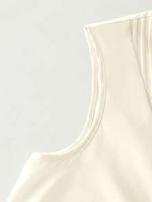 SHEIN LUNE CURVE Camisa de mujer de talla grande con cuello redondo y abotonadura, primavera/verano - Albaricoque - Ver 4