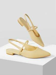 MOTF PREMIUM WOMEN'S SIMPLE FASHION FLAT HEEL SHOES - Yellow - View 9