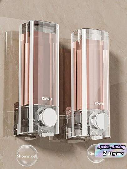 SHEIN 1 cái giá treo tường không cần khoan, dùng để đựng xà phòng, sữa tắm/dầu gội, bình bơm nước rửa tay gắn tường.