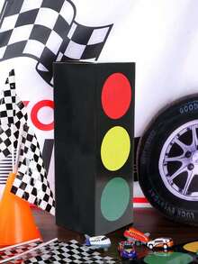 Racing Theme Traffic Light Box - Traffic Signal Centerpiece Decor, Perfect For Race Car Birthday Party Supplies, Table Centerpiece & Party Backdrop Decorations - Multicolor - View 9