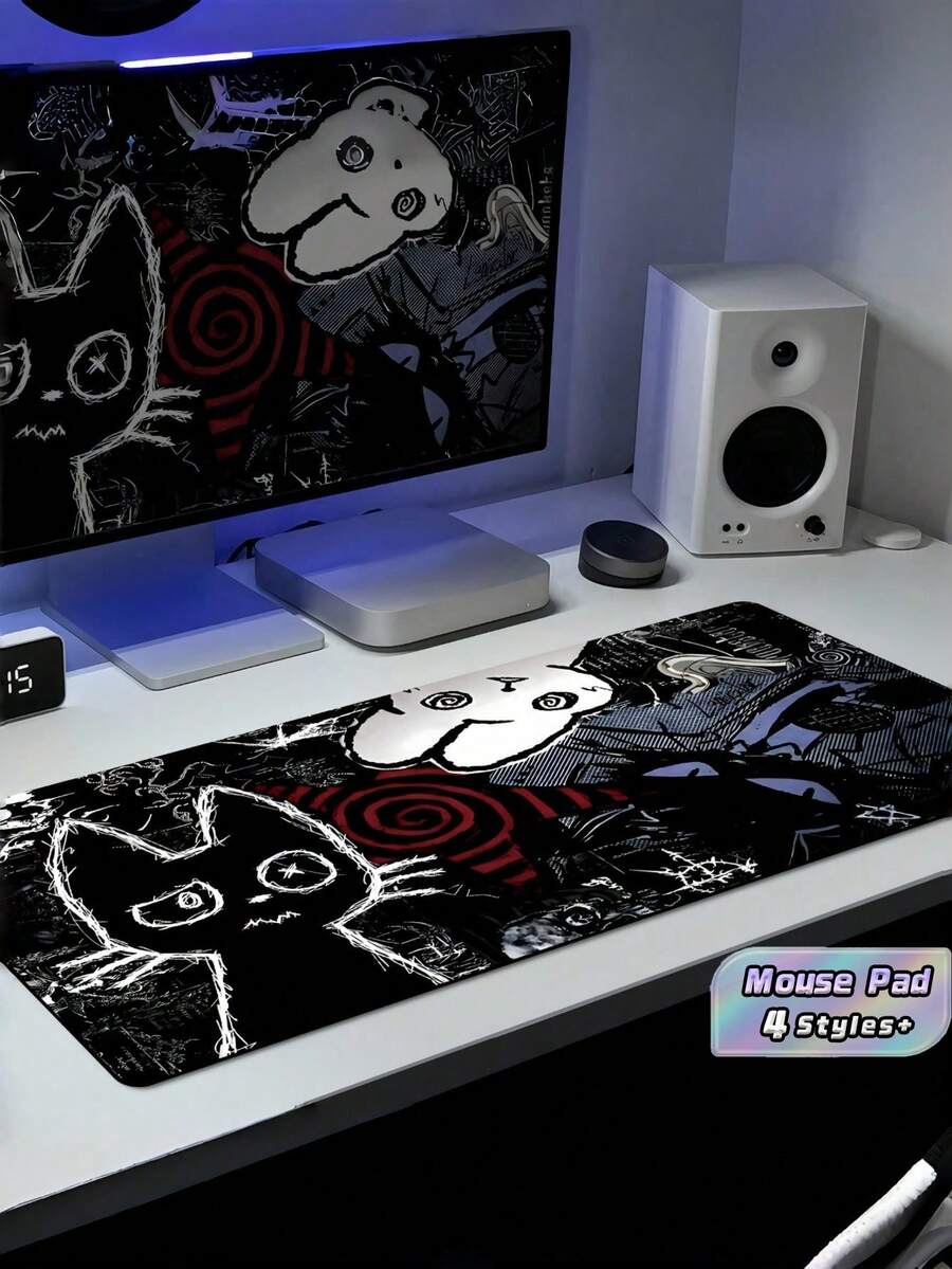 1 Tấm lót chuột chơi game cỡ lớn, dùng cho bàn phím máy tính, thiết kế mèo hoạt hình phong cách Punk, thẩm mỹ tối màu, đế cao su chống trượt, in độ nét cao, chống thấm nước, viền may chắc chắn. Thích hợp cho gia đình, trường học, ký túc xá, văn phòng, máy tính để bàn, game thủ, quà sinh nhật, quà tặng ngày lễ. - Nhiều màu - Xem 1