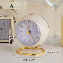 1 Pieza Reloj Despertador Retro Nórdico, Silencioso y Simple de Mesa de Noche, con Luz Nocturna, Carcasa Metálica Adecuada para Personas que Duermen Profundamente. Reloj de Escritorio/Mesilla Minimalista, Reloj de Puntero Luminoso Silencioso para Estudiantes, Decoración Escolar o Dormitorio - Multicolor - Ver 12