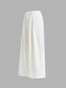 CalleClaro Men's Solid Color Pleated Wide Leg Loose Casual Pants - Beige - View 7