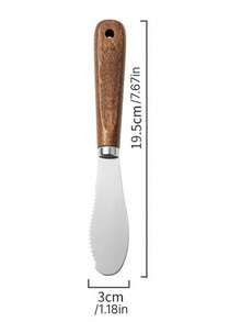 SHEIN 1pc Rosewood Kitchen Tool Set, Stainless Steel Peeler, Cheese Grater, Pizza Cutter, Baking Tools - Multicolor - View 13
