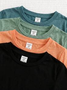 SHEIN Young BoyCasual Comfortable Versatile Loose Fit Short Sleeve Top And Shorts Set - Multicolor - View 7