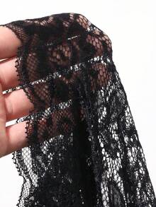 Dazy Plus Plus Size Women's Black Lace Camisole With Adjustable Straps, Padded, Sexy Elegant, Suitable For Spring And Summer Going Out Concert Tops - Black - View 7