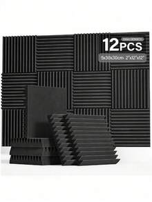 MODX [12 pièces] Mousse acoustique en forme de coin pour l'isolation sonore et la réduction du bruit - Tuile acoustique en céramique en polyester absorbant le son de 12x12/12x2 pouces - Le panneau d'isolation sonore convient pour le studio d'enregistrement, la salle de musique, l'espace de jeu, le podcast, les matériaux absorbant le bruit, les tampons absorbant le son et les autocollants de traitement acoustique mural. - Multicolore - Voir 16
