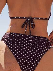 SHEIN BAE Plus Size Bikini Sets Summer Beach Vacation Bathing Suit - Mocha Brown - View 2