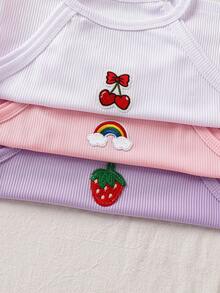 SHEIN Camiseta sin mangas de cuello halter acanalada informal para niña - Multicolor - Ver 4
