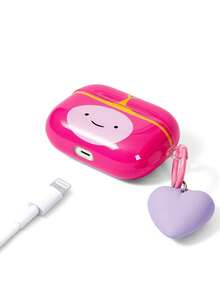 ADVENTURE TIME X SHEIN Vỏ tai nghe IML phiêu lưu, kho báu sống động với mặt dây chuyền, màu đen và hồng, vỏ tai nghe Bluetooth cho iPod - Hồng - Xem 3