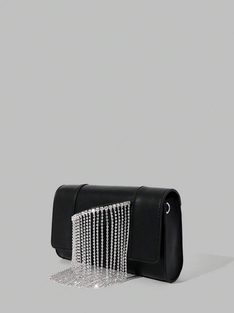 LADIES CLUTCH BAG, EXQUISITE DIAMOND STRIP SQUARE BAG.