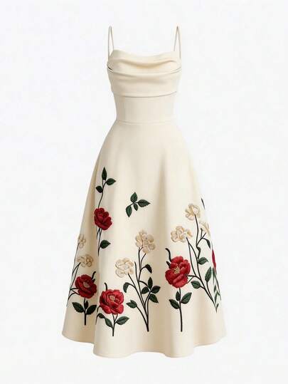 EMERY ROSE Đầm hai dây in họa tiết mới dành cho nữ, thích hợp cho kỳ nghỉ xuân/hè.