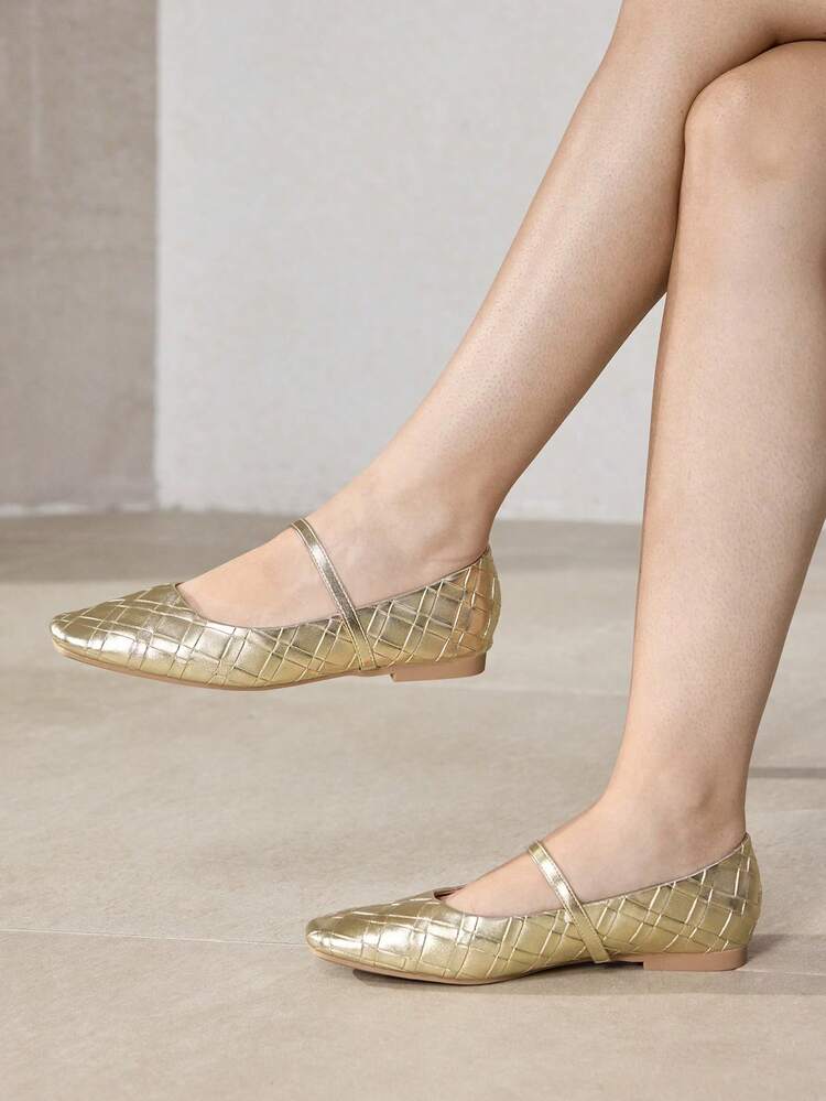 WOMEN PU LEATHER SQUARE TOE FLATS VALENTINE'S DAY
