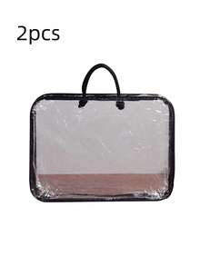 3/2 Packs Transparent Storage Bags Multi-Use Handheld Organizer For Clothes, Bed Sheets, Underwear, Yarn & Travel. Clear Plastic Tote. - Multicolor - View 11