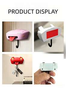 superFUNNYmarket 1Pc AE86/Mia Car Shaped Key Holder, Creative Wall-Mounted Key Hanger With Light-Up Headlights, Retro Car Rear Design Hook, Multiple Styles & Colors Available, Durable Plastic Key Organizer For Entryway, Hooks Light Up When Keys Are Hung, - multicolor - View 9