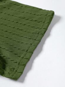 Manfinity Homme Camiseta casual de hombre de unicolor, cuello redondo, manga corta, cómoda y transpirable - Verde - Ver 4