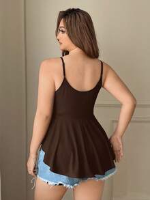 SHEIN EZwear 巧克力棕色加大码休闲背心 - 巧克力棕 - 查看 2