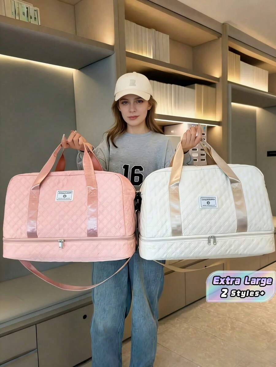 1 Túi Duffel Du lịch Dung tích Lớn, Túi Tote Cho Chuyến Đi Qua Đêm Cuối Tuần Cỡ Lớn Dành Cho Nữ, Nhiều Ngăn Tách Khô và Thấm, Túi Bên Hông, Ngăn Giày, Trọng Lượng Nhẹ, Họa Tiết Hình Thằn Lằn, Thích Hợp Cho Du Lịch, Công Tác, Tập Thể Dục, Phiêu Lưu, Qua Đêm, Bệnh Viện, Túi Đồ Dùng Cần Thiết